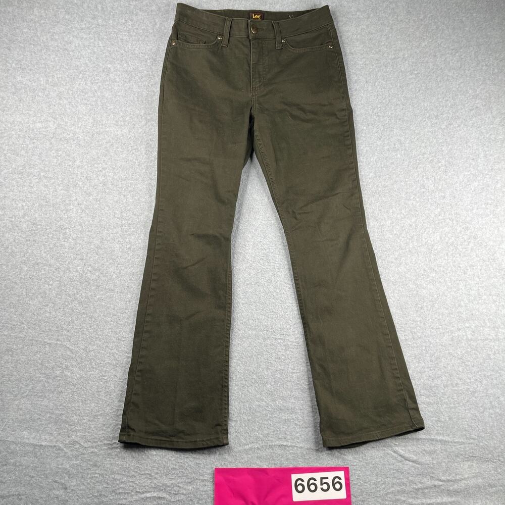 Lee Jeans 5 Poket Pants Womens Size Measures 28x28 Green Casual